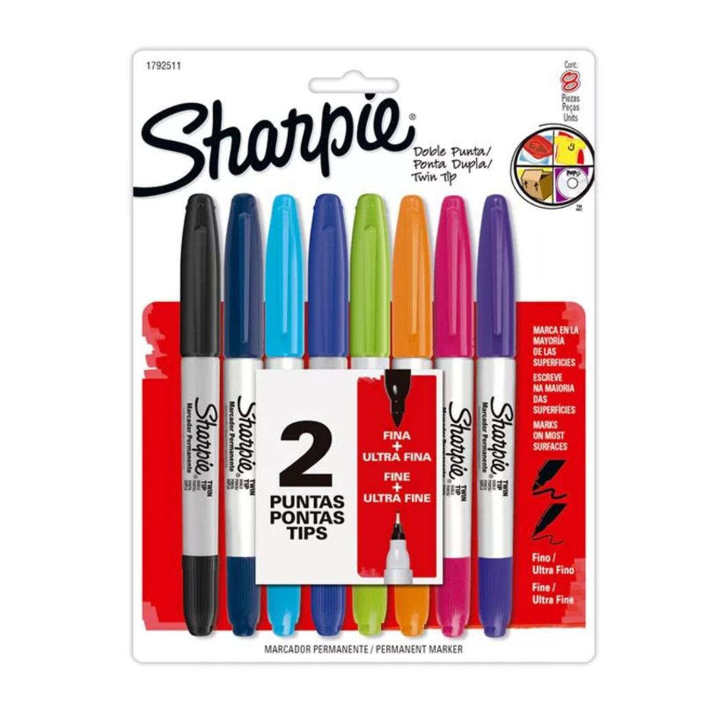Marcadores 8 Colores Doble Punta