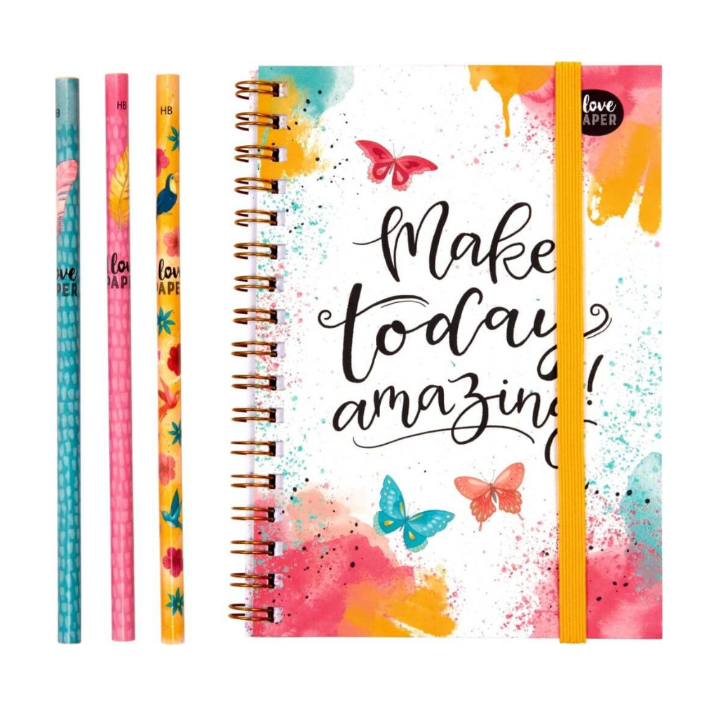 Libreta I Love Con Lapices