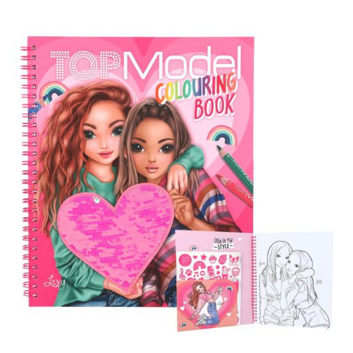 LIBRO TOP MODEL PARA COLOREAR CON LENTEJUELASY STICKERS