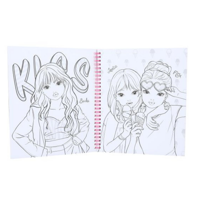 LIBRO TOP MODEL PARA COLOREAR CON LENTEJUELASY STICKERS