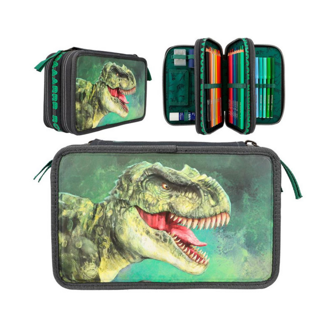 ESTUCHE TRIPLE DINOSAURIO