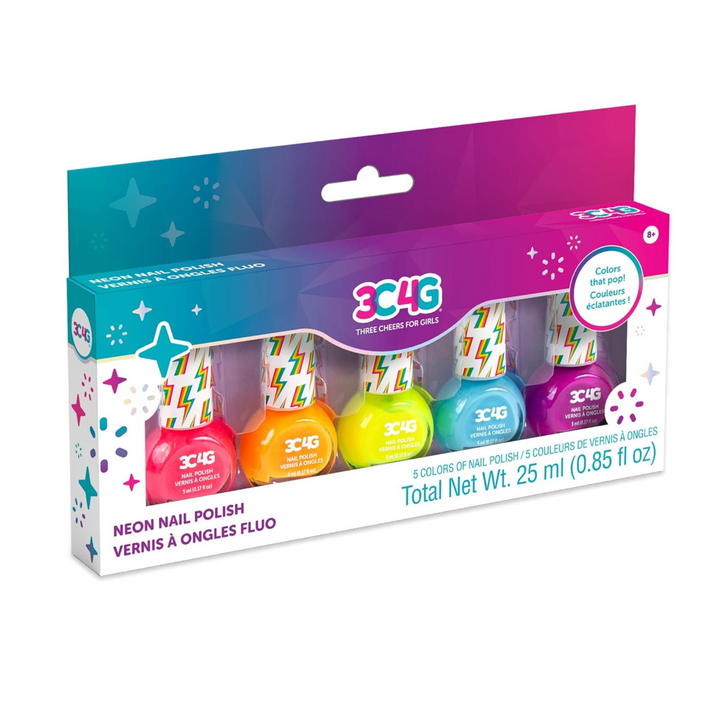 SET 5 PINTA UÑAS COLORES FLUOR
