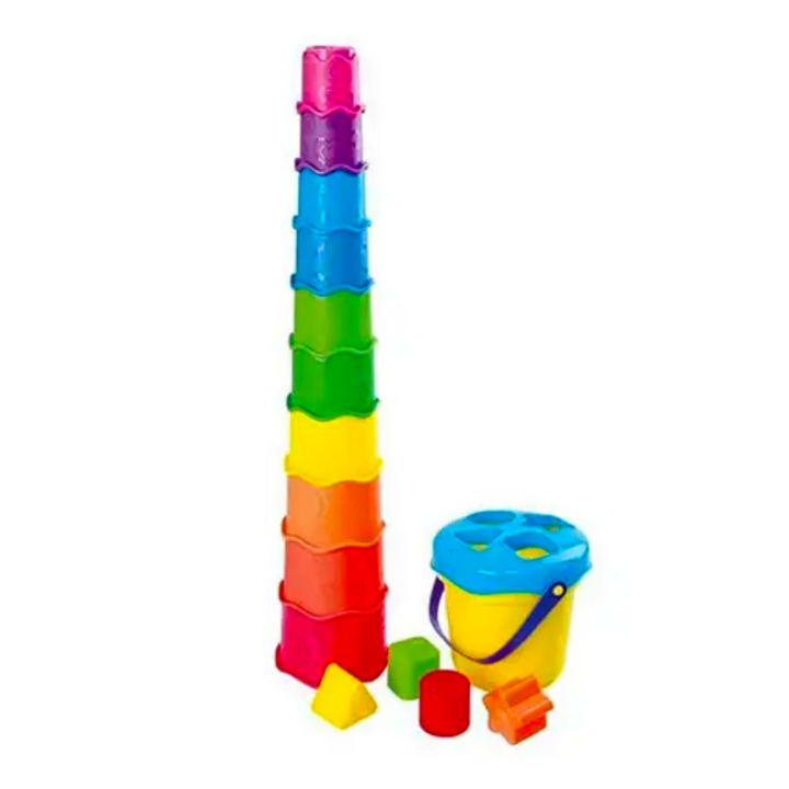 Set 2 En 1 Apilable Y Cubo