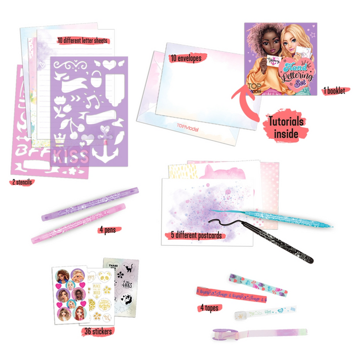 TOP MODEL SET DE CARTAS Y LETTERING BOX