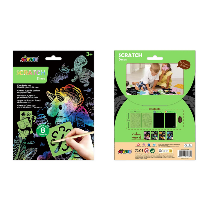RASPAR CON PLANTILLAS DINOSAURIO