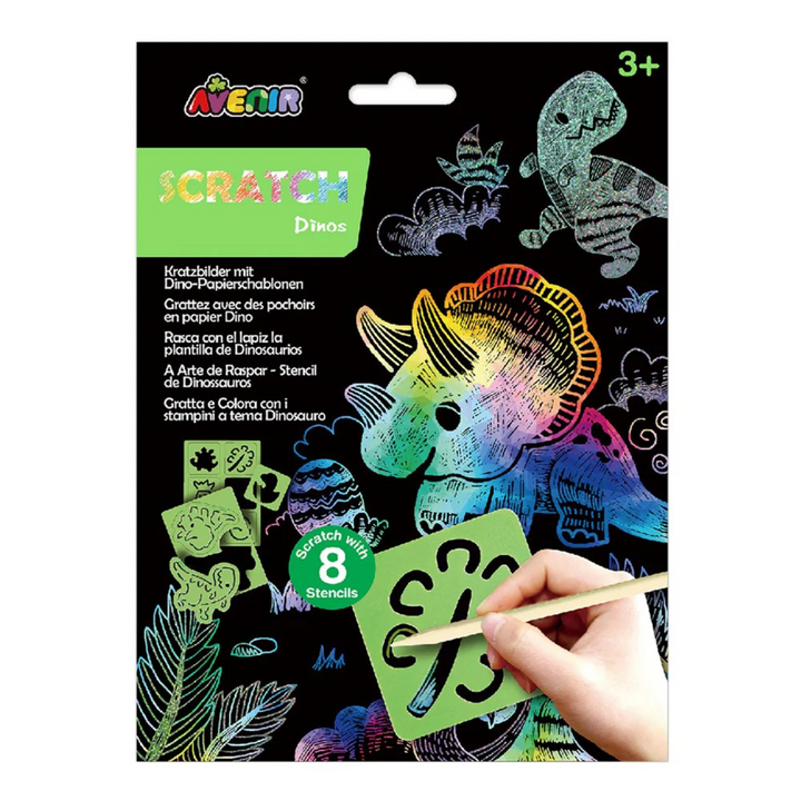 RASPAR CON PLANTILLAS DINOSAURIO