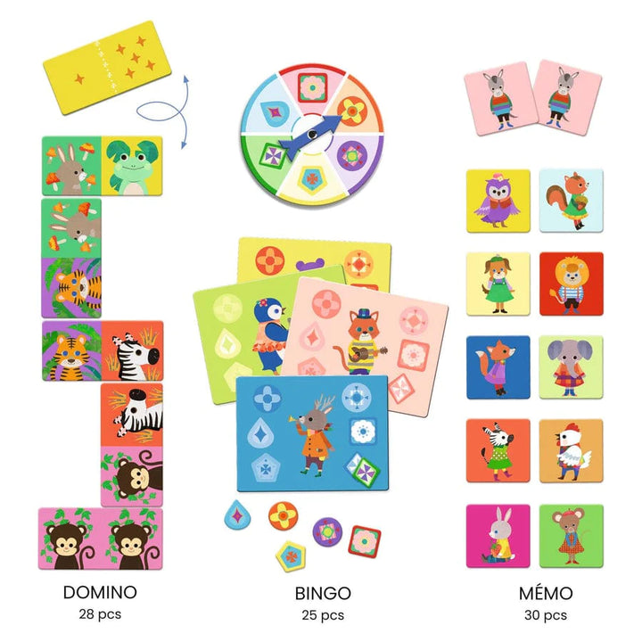 Bingo Memo Y Domino Pequeños Amigos