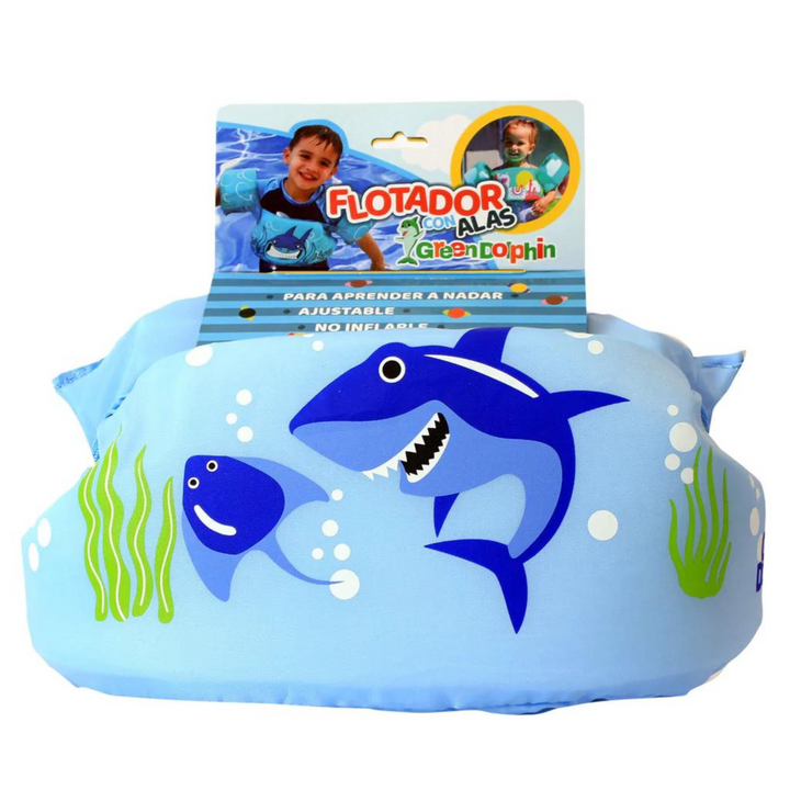 Flotador Con Alitas Tiburón Celeste